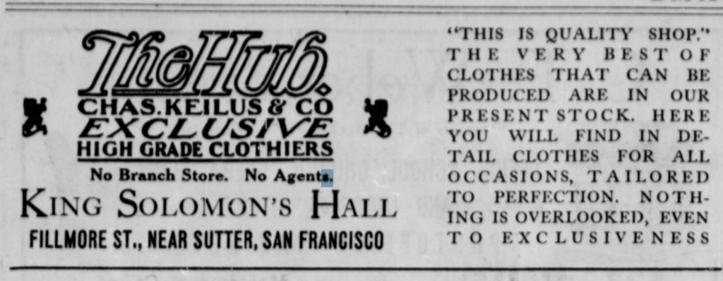 ad for Ease's business, 1907